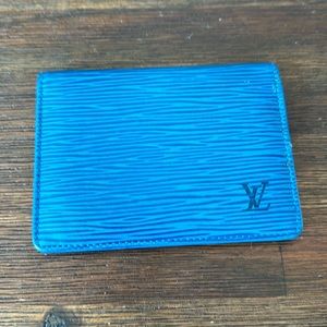 LV Louis Vuitton blue epi card holder